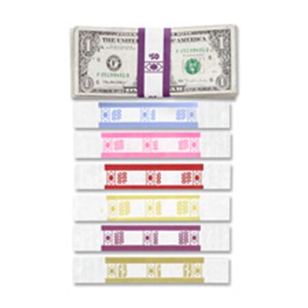 Pm Company Pm Company PMC55030 Currency Straps; 500; 1000-PK; White-Red 55030